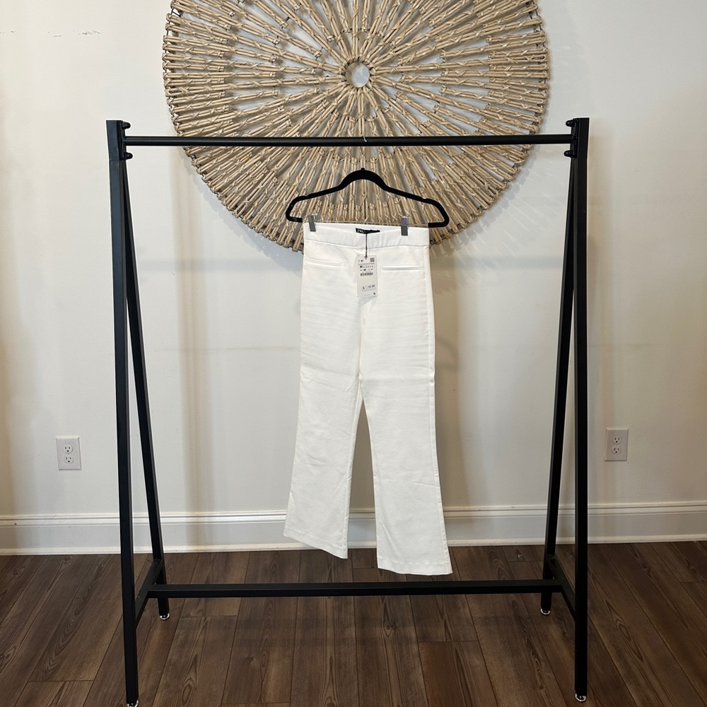 ZARA OYSTER FLARE TROUSERS